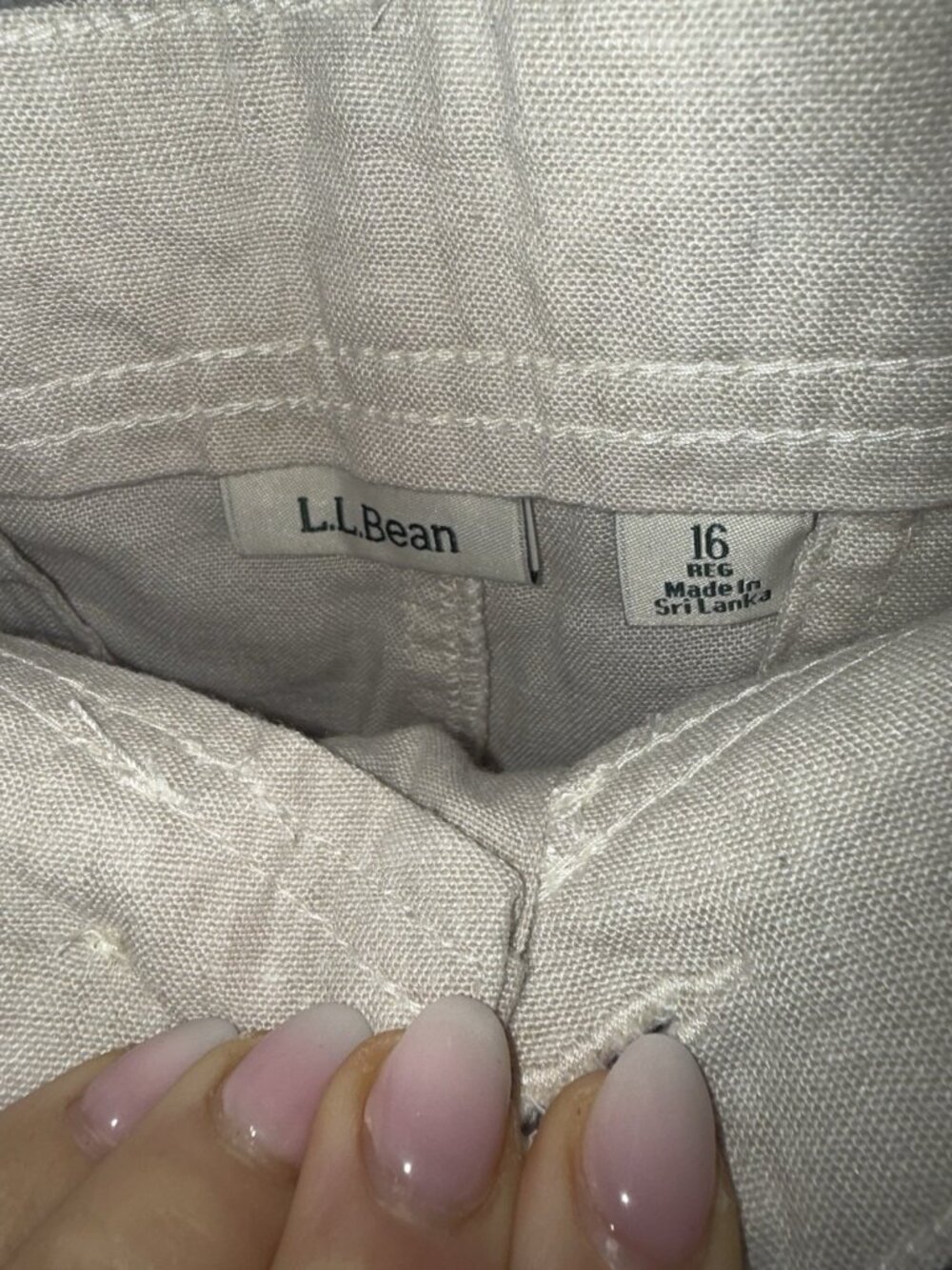 LL Bean Lakeside Linen Blend Pant Women 16 Reg Coastal Wide Leg NEW Pockets N - Picture 10 of 12